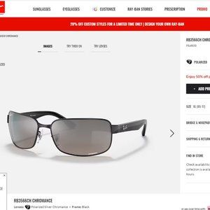 Ray Ban RB3566CH Chromance Polarized Sunglasses Black frames with 2 sets lenses